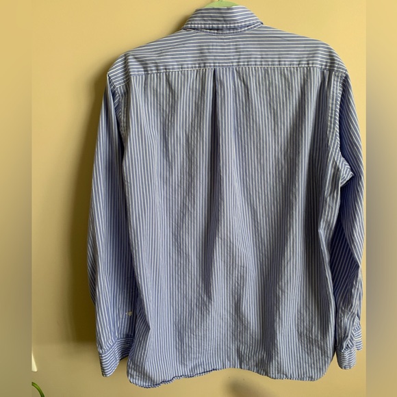 Blue with White Stripes Classic Fit Long Sleeve Button Down Shirt - Picture 2 of 7